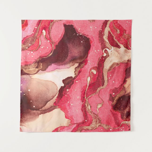 Grey Batik Illustration. White Silky Texture. Rose Tapestry (Front)