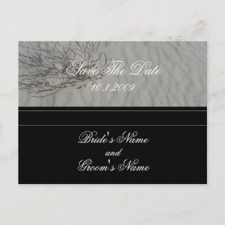Grey Beach Save The Date postcard. Announcement Postcard