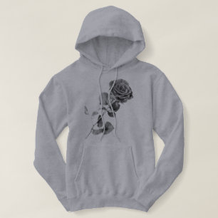 Grey Beautiful Rose Women Hoodie