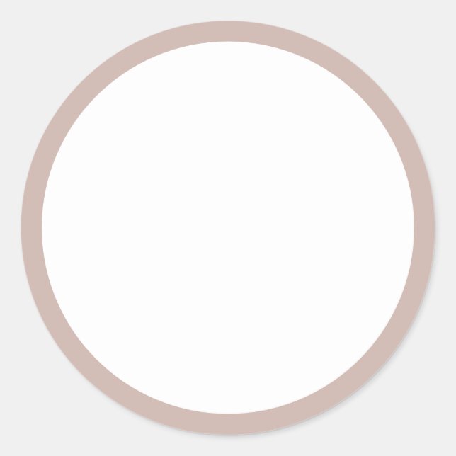 Grey Beige Blank Classic Round Sticker (Front)