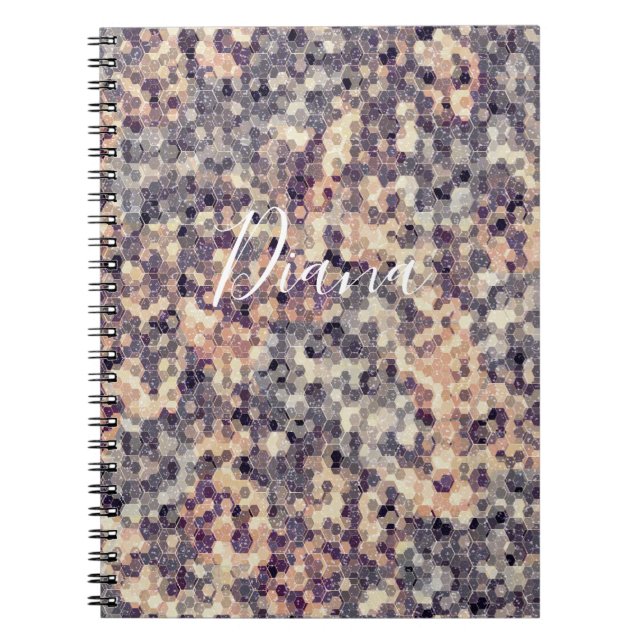 Grey, beige geometric  notebook (Front)