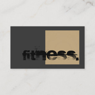 Grey Beige Personal Trainer Fitness Business Card