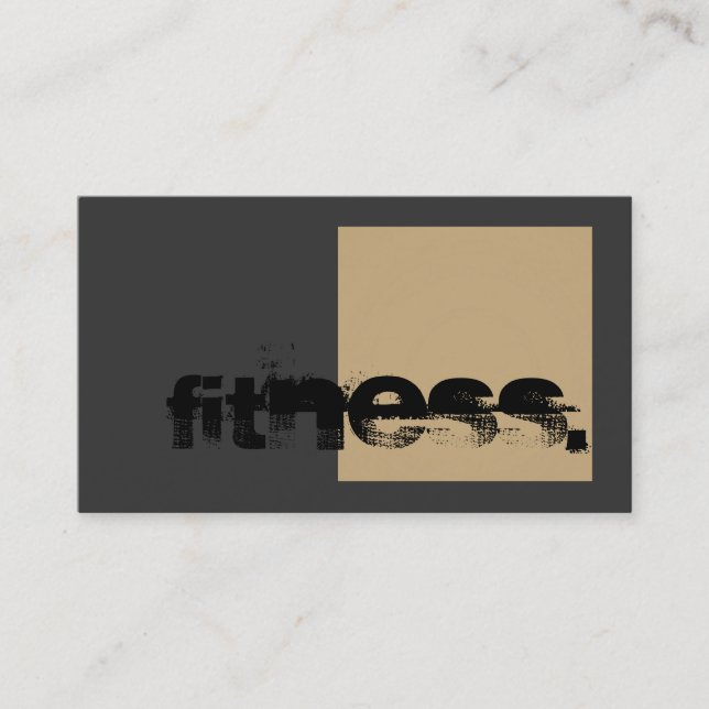 Grey Beige Personal Trainer Fitness Business Card (Front)