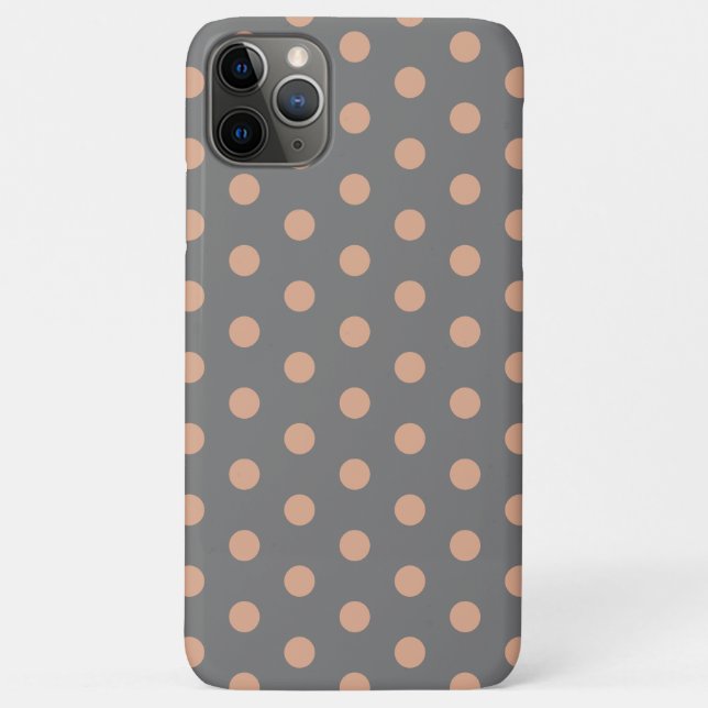 Grey Beige Polka Dot Case-Mate iPhone Case (Back)
