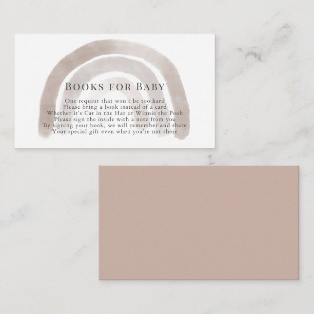Grey Beige Rainbow Watercolor Book Request Enclosure Card (Front/Back)