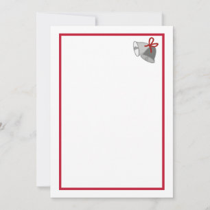 Grey bells with red ribbon image on Wedding Invite