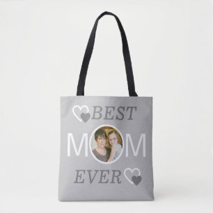 Grey Best Mum Ever Personalised Mothers Day Photo  Tote Bag