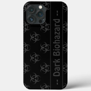 Grey Biohazard Pattern Phone Case w/ Custom Text