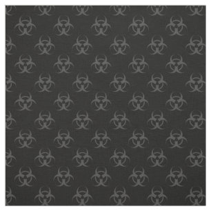 Grey Biohazard Symbol Pattern Fabric