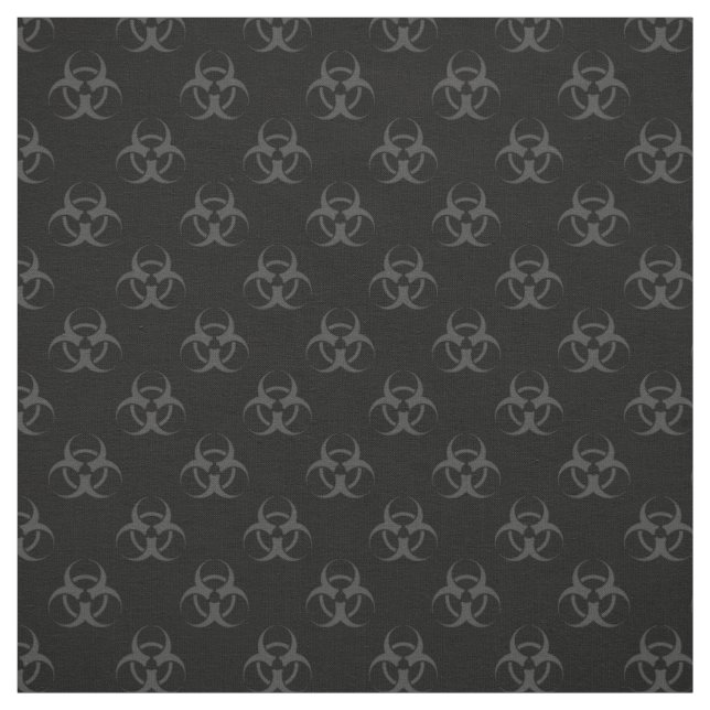 Grey Biohazard Symbol Pattern Fabric (Swatch)