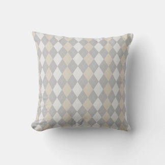 Grey & BIRCH BROWN Diamonds ARGYLE Pattern Cushion