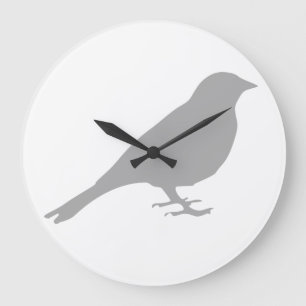 Grey Bird Clock