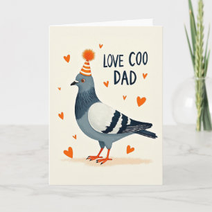 Grey Bird Love Coo Dad Card