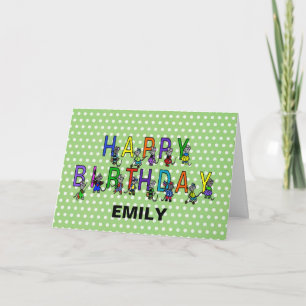 Grey Birthday Mice on Polka Dots Card