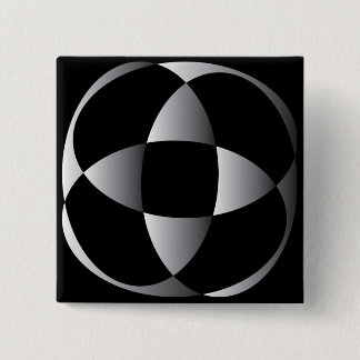 grey black abstract flower shape 15 cm square badge