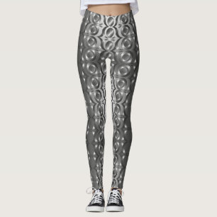 Grey, black abstract Patterned Leggings