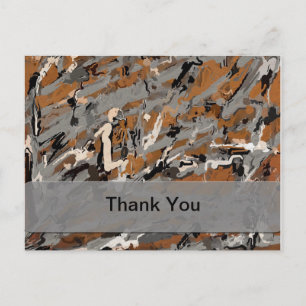 Grey, Black and Caramel Abstract Postcard