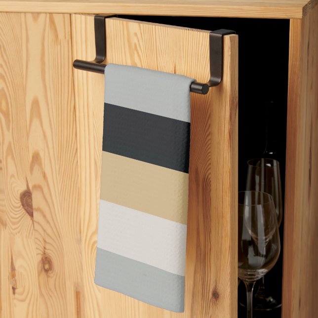 Grey, Black and Tan   Tea Towel (Thirds Fold)