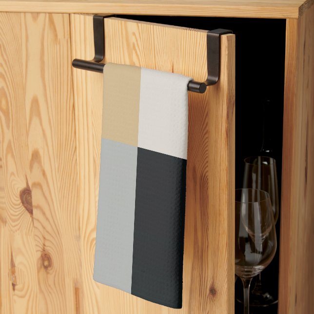 Grey, Black and Tan  Tea Towel (Thirds Fold)