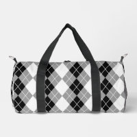 Grey Black and White Argyle Diamond Design 