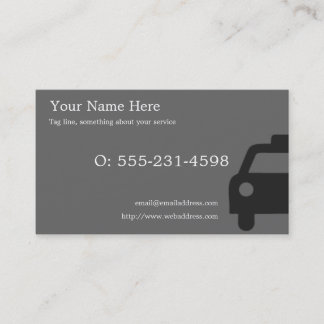 Grey, black, and white cab driver card
