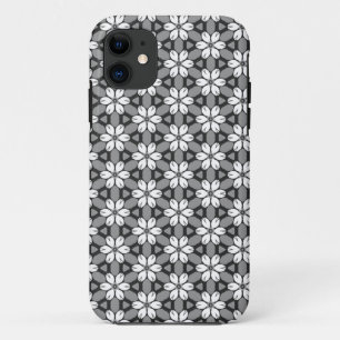 Grey, Black and White Floral iPhone 11 Case