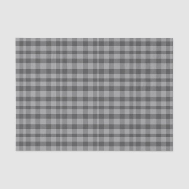 Grey black and white plaid tissue paper (Front)
