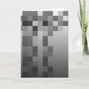 Grey, Black and White Squares Pattern. Card