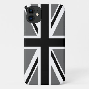 Grey Black and White Union Jack iPhone 11 Case