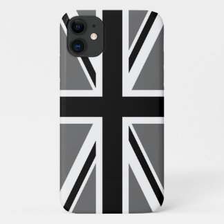 Grey Black and White Union Jack iPhone 11 Case
