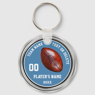 Grey Black, Blue Personalised Football Keychains