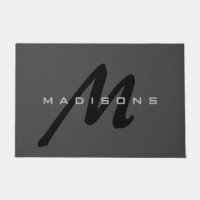 Grey Black Bold Monogram Modern Family Name