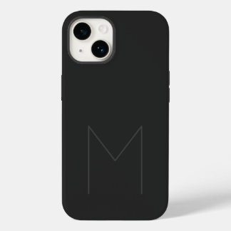 Grey Black Bold Monogram Modern Your Name Initial Case-Mate iPhone 14 Case