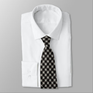 Grey Black Buffalo Check Lumberjack Plaid Pattern Tie
