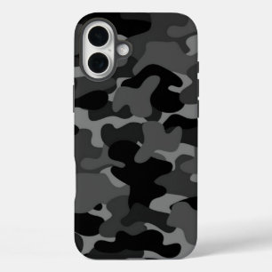 Grey Black Camo iPhone 16 Plus Case