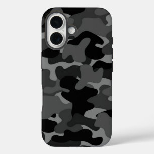 Grey Black Camo iPhone 16 Case