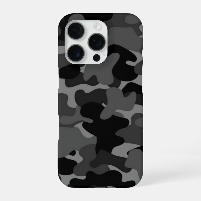 Grey Black Camo iPhone Case (Back)