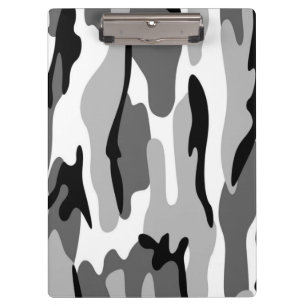 Grey & Black Camouflage Clipboard
