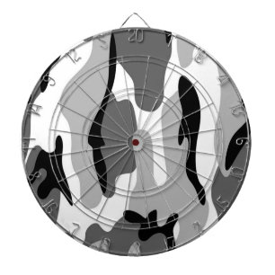 Grey & Black Camouflage Dart Board