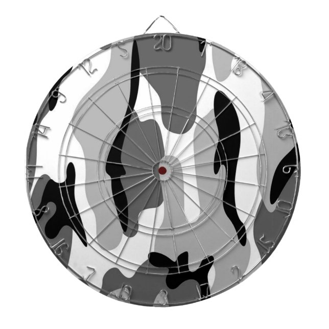 Grey & Black Camouflage Dart Board (Front)