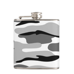 Grey & Black Camouflage Flask