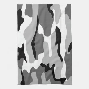 Grey & Black Camouflage Kitchen Towel