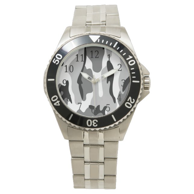 Grey & Black Camouflage Watch (Front)