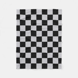 Grey Black Check Pattern Design Fleece Blanket