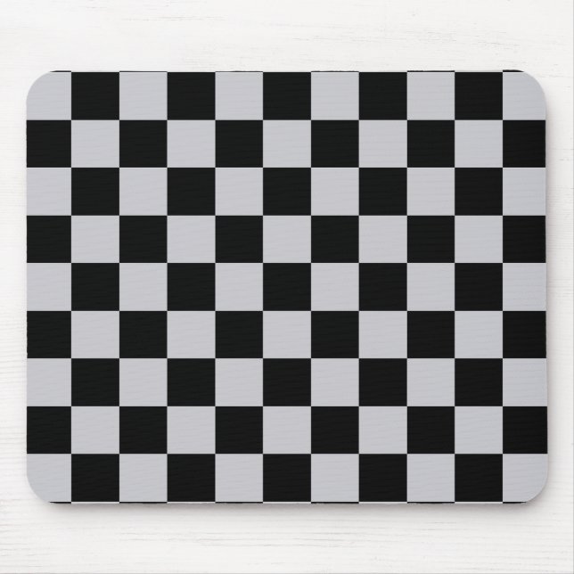 Grey Black Check Pattern Design Mouse Mat (Front)