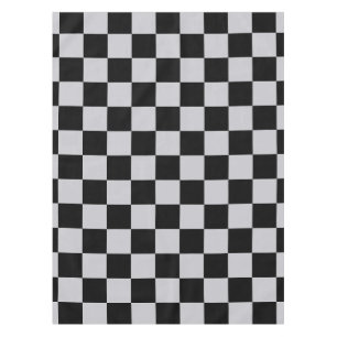 Grey Black Check Pattern Design Tablecloth