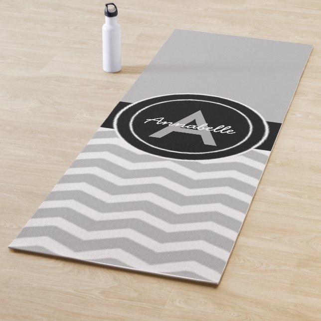 Grey Black Chevron Yoga Mat (In Situ)