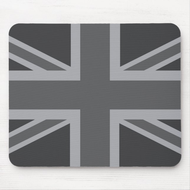 Grey Black Classic Union Jack British(UK) Flag Mouse Mat (Front)