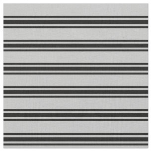 Grey & Black Coloured Striped Pattern Fabric
