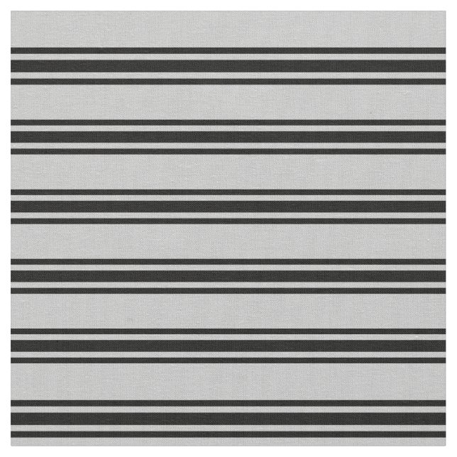Grey & Black Coloured Striped Pattern Fabric (Close Up)
